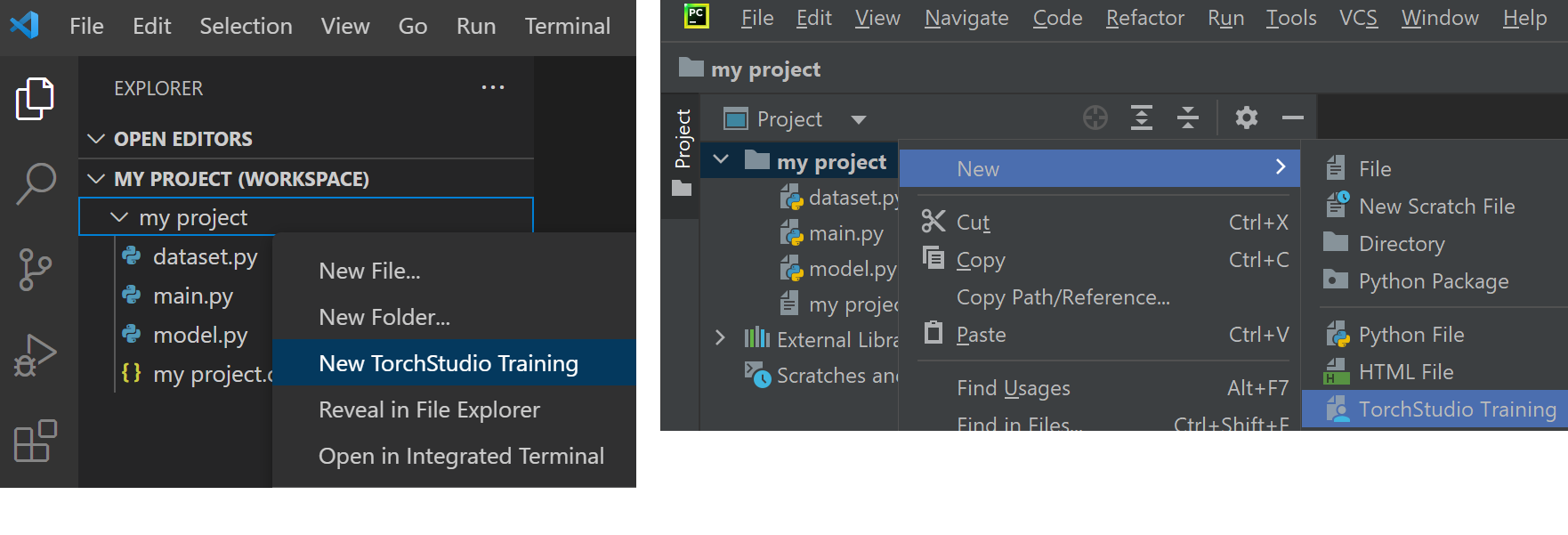 VS Code, PyCharm, Sublime Text